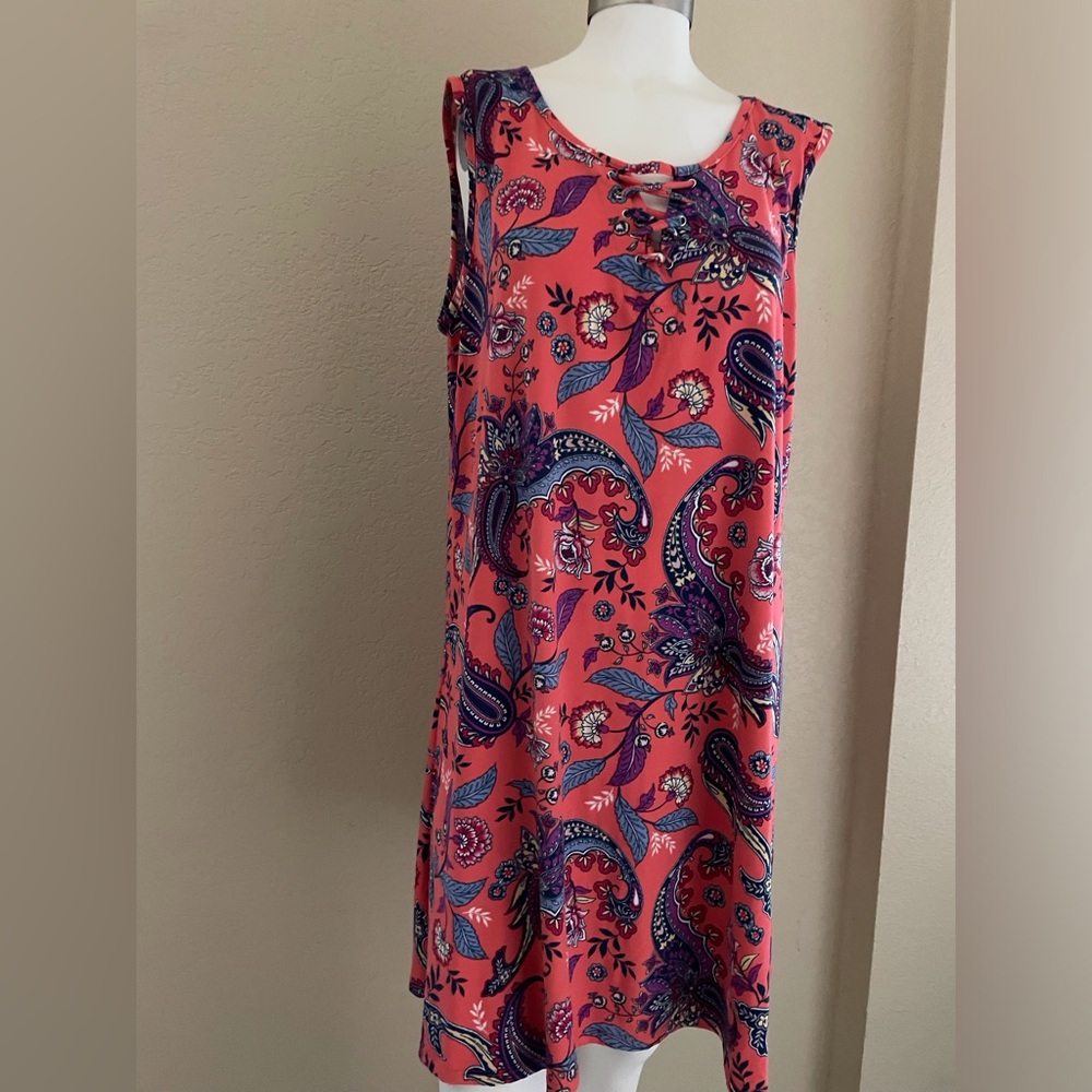 French‎ Laundry XL Paisley Pink Sundress summer sleeveless resort wear